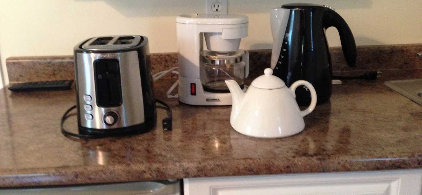 toaster,coffee, tea